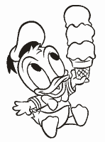 A coloring page of donald duck